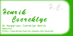 henrik csereklye business card